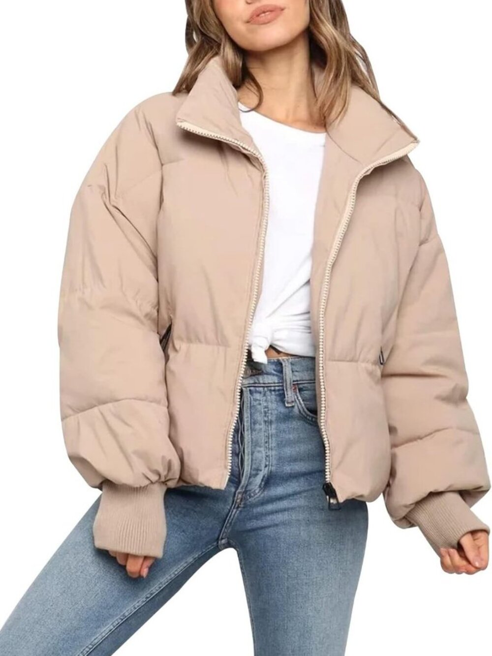 Warm Cropped Puffer Jacket for Women | Short Quilted Winter Coat 2026